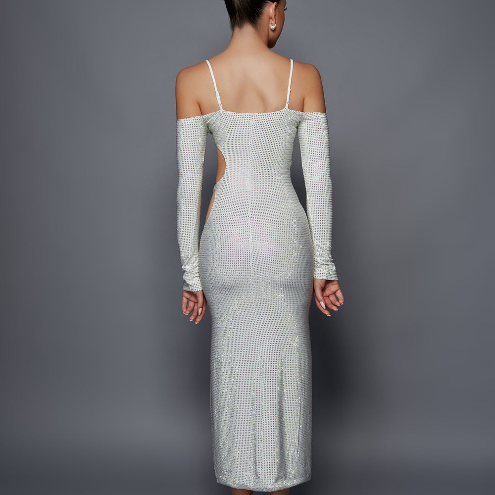 
                  
                    NUMBER 8 CRYSTAL MIDI DRESS
                  
                